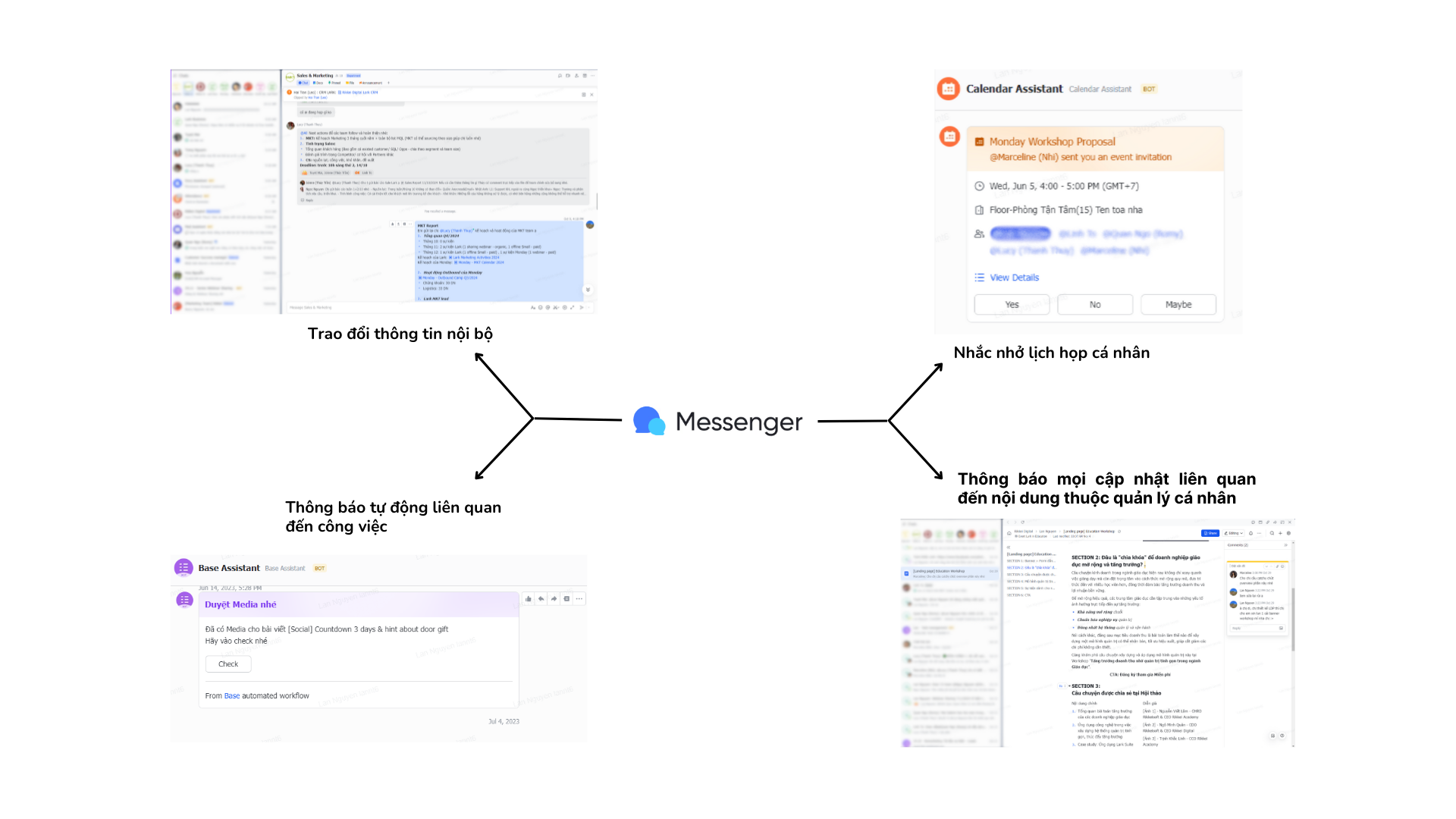 Lark Messenger 1. Đồng nhất kênh giao tiếp và nhận thông tin nội bộ